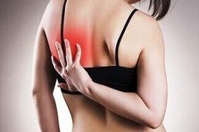 bizkarretik ezkerreko omoplatoaren azpian mina